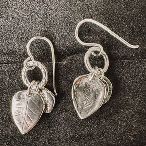 Retired Silpada Sterling Silver Falling Leaves French Wire Dangle Earrings